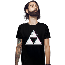 Load image into Gallery viewer, Shirts Fitted Shirts, Mens / Small / Black Ddjvigo&#39;s Glitch Triforce
