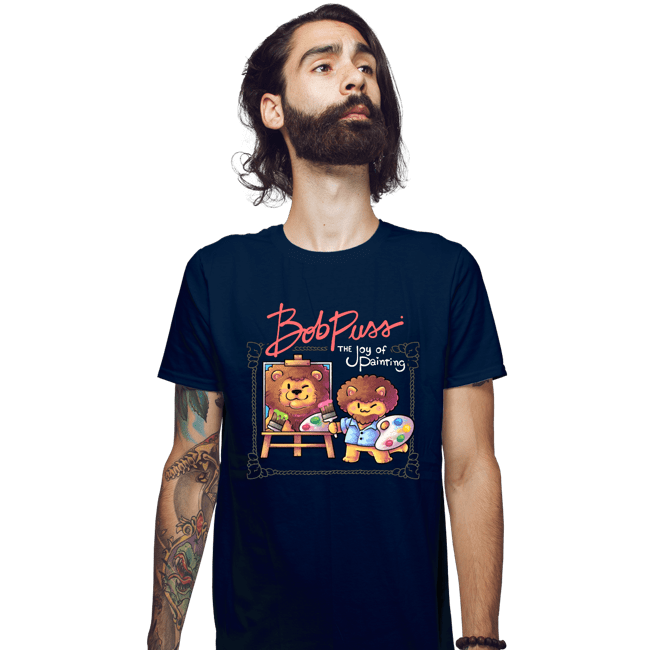 Daily_Deal_Shirts Fitted Shirts, Mens / Small / Navy Kitty Painter