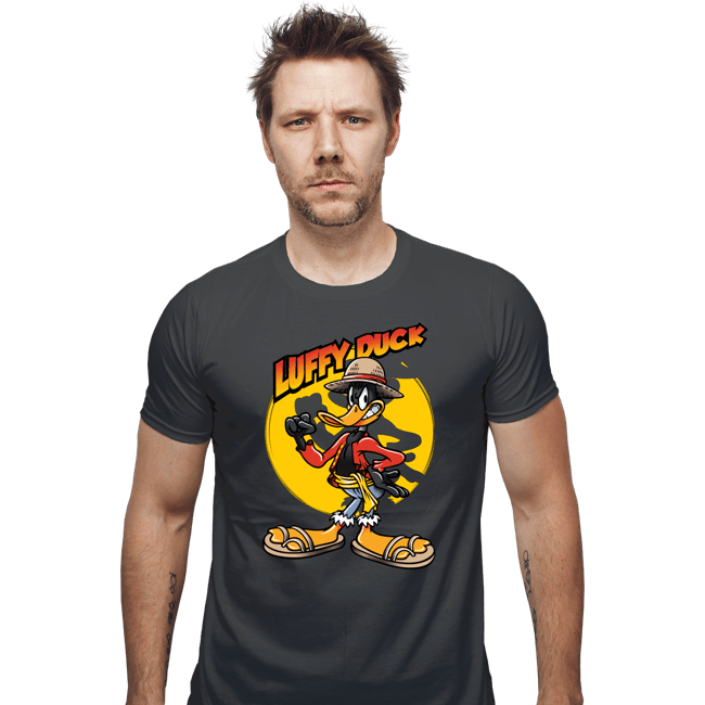 Daily_Deal_Shirts Fitted Shirts, Mens / Small / Charcoal Luffy Duck