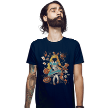 Load image into Gallery viewer, Shirts Fitted Shirts, Mens / Small / Navy Wonderland Girl
