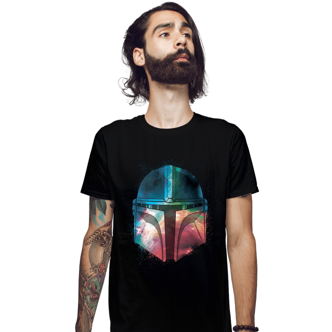 Daily_Deal_Shirts Fitted Shirts, Mens / Small / Black Galactic Mandalorian