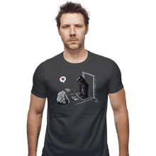 Load image into Gallery viewer, Shirts Fitted Shirts, Mens / Small / Charcoal Cat-At&#39;s New Gift
