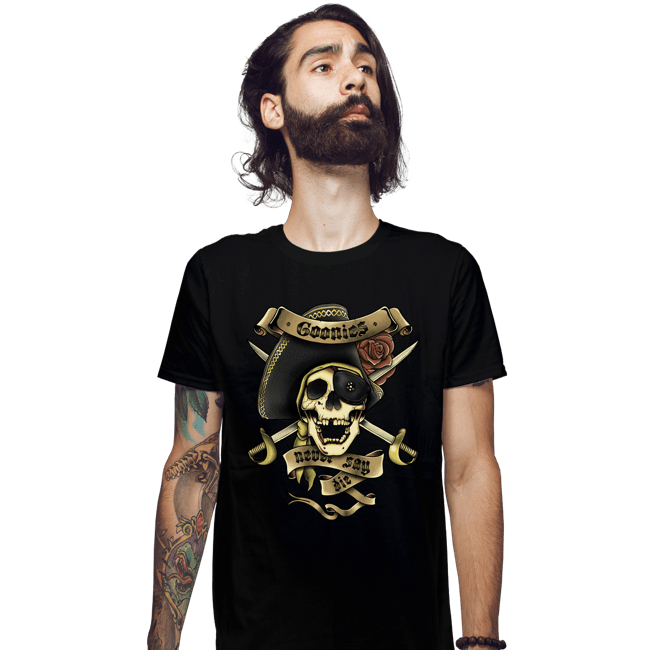 Daily_Deal_Shirts Fitted Shirts, Mens / Small / Black Goonies Tattoo