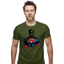 Load image into Gallery viewer, Shirts Fitted Shirts, Mens / Small / Military Green Return Of Kryptonian
