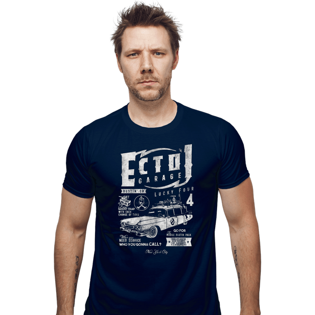 Secret_Shirts Fitted Shirts, Mens / Small / Navy ECTO-1 Garage