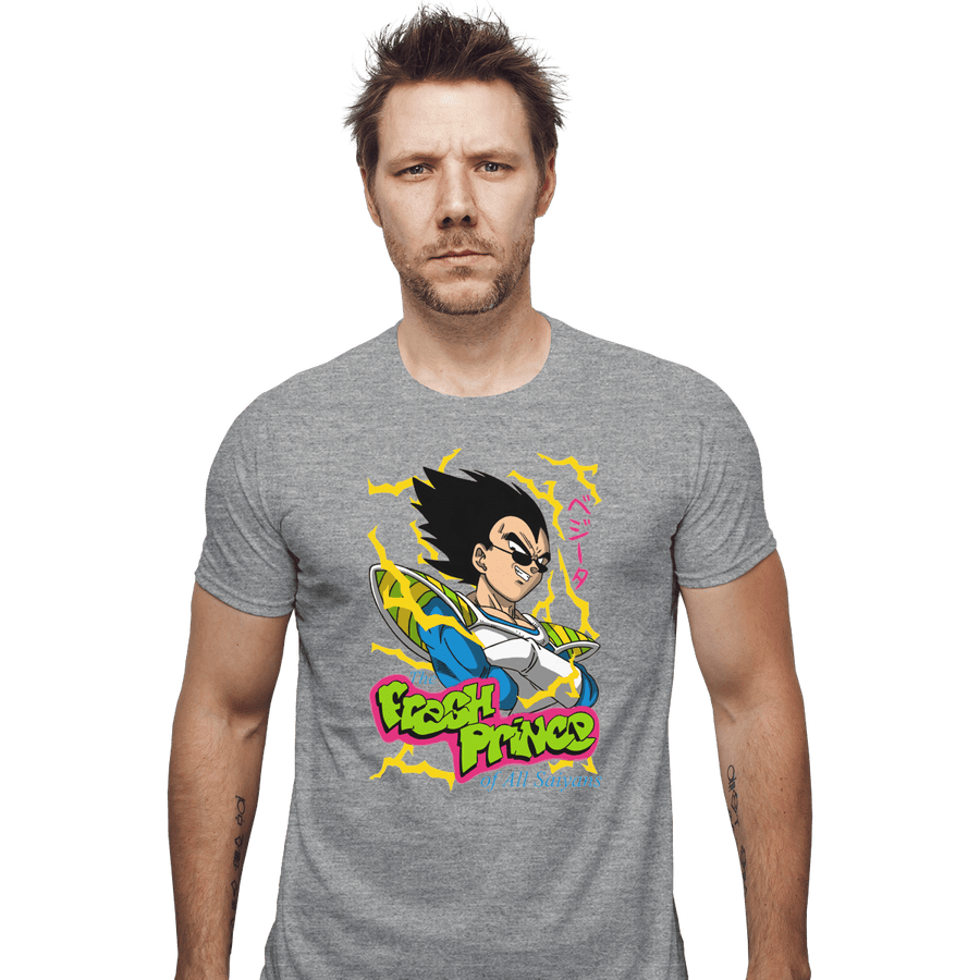 Shirts Fitted Shirts, Mens / Small / Sports Grey Fresh Prince Of All Saiyans