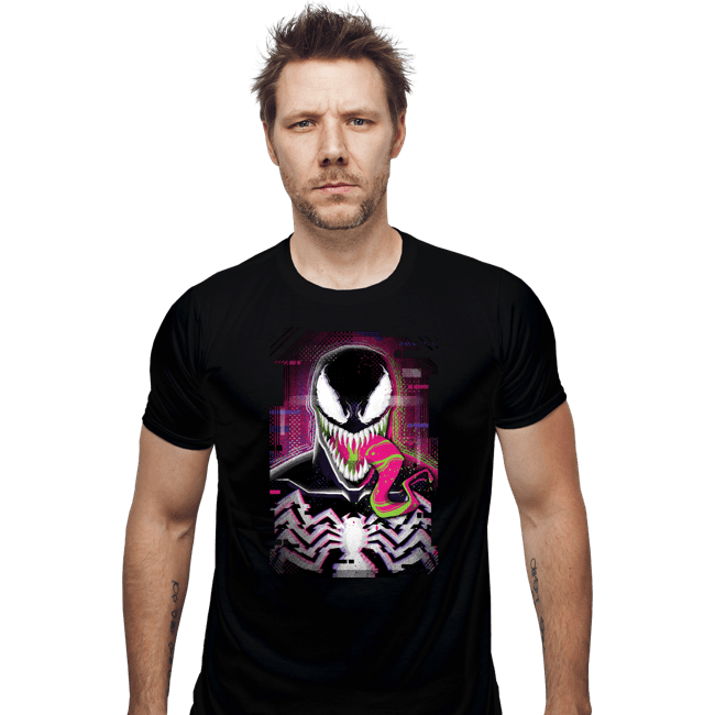 Daily_Deal_Shirts Fitted Shirts, Mens / Small / Black Glitch Venom