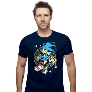 Daily_Deal_Shirts Fitted Shirts, Mens / Small / Navy Sonic Kingdom Hearts
