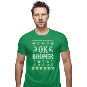 Shirts Fitted Shirts, Mens / Small / Irish Green OK Zoomer Ugly Christmas Sweater