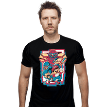 Load image into Gallery viewer, Daily_Deal_Shirts Fitted Shirts, Mens / Small / Black Retro Heroes
