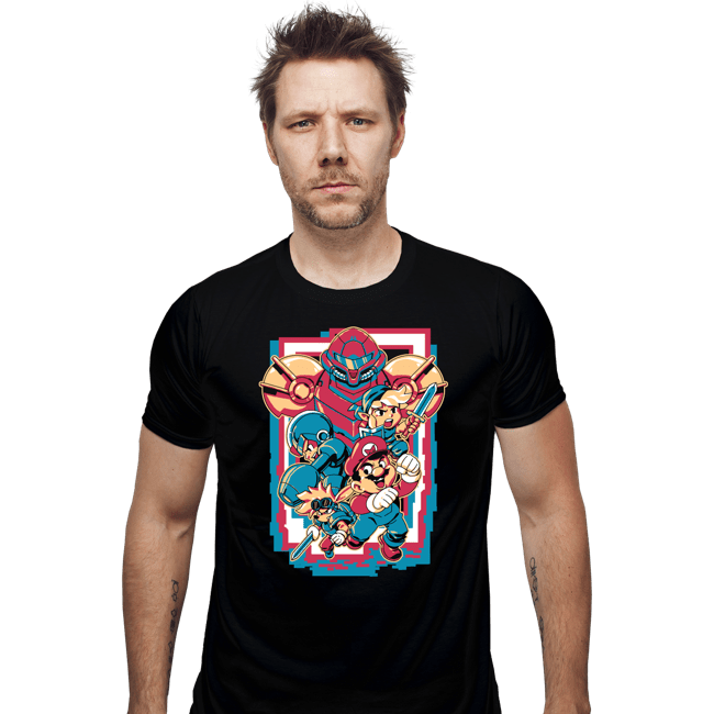 Daily_Deal_Shirts Fitted Shirts, Mens / Small / Black Retro Heroes