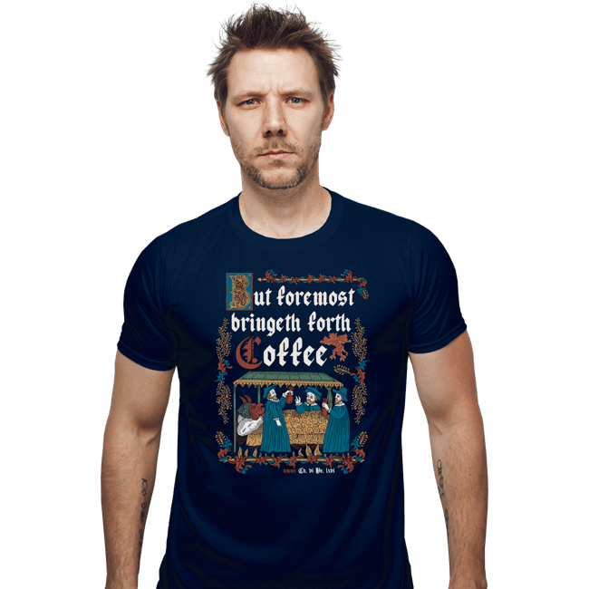 Daily_Deal_Shirts Fitted Shirts, Mens / Small / Navy Illuminated Coffee