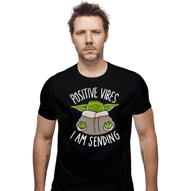 Daily_Deal_Shirts Fitted Shirts, Mens / Small / Black Positive Vibes