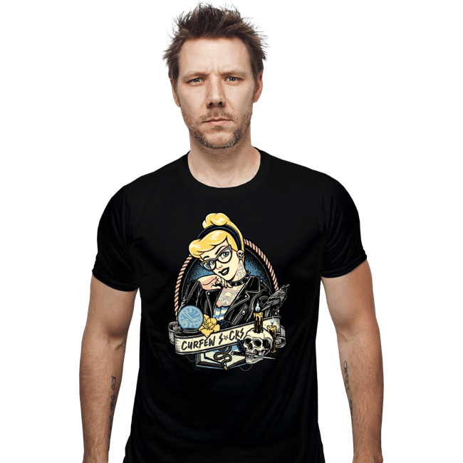 Daily_Deal_Shirts Fitted Shirts, Mens / Small / Black Rocker Cinderella