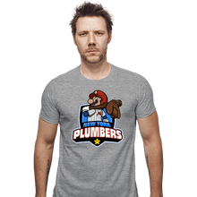 Load image into Gallery viewer, Daily_Deal_Shirts Fitted Shirts, Mens / Small / Sports Grey Go Plumbers
