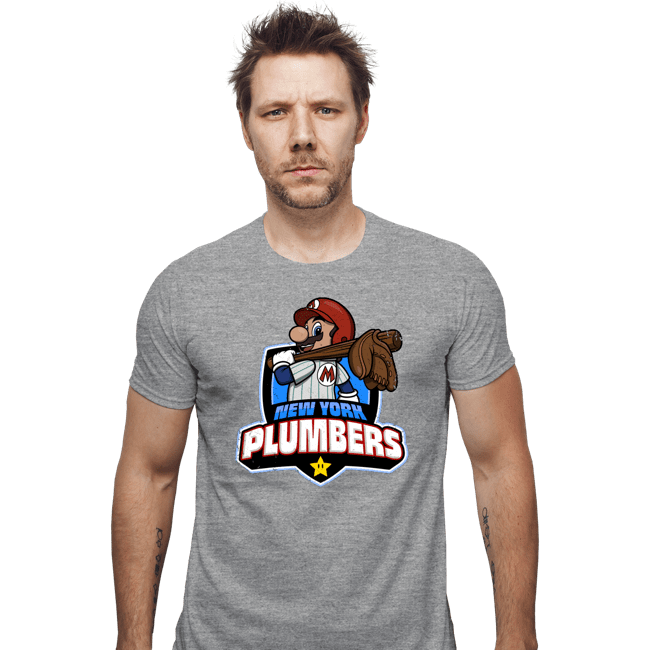 Daily_Deal_Shirts Fitted Shirts, Mens / Small / Sports Grey Go Plumbers