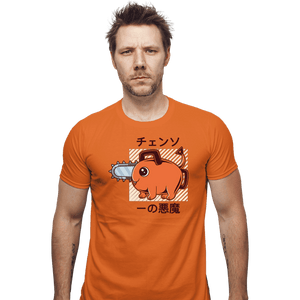 Shirts Fitted Shirts, Mens / Small / Orange Cute Devil Dog Big Size