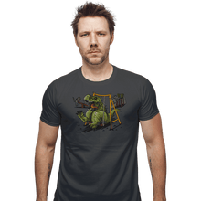 Load image into Gallery viewer, Shirts Fitted Shirts, Mens / Small / Charcoal Jurassic Park
