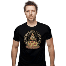 Load image into Gallery viewer, Daily_Deal_Shirts Fitted Shirts, Mens / Small / Black Secret Order Of The Pizza
