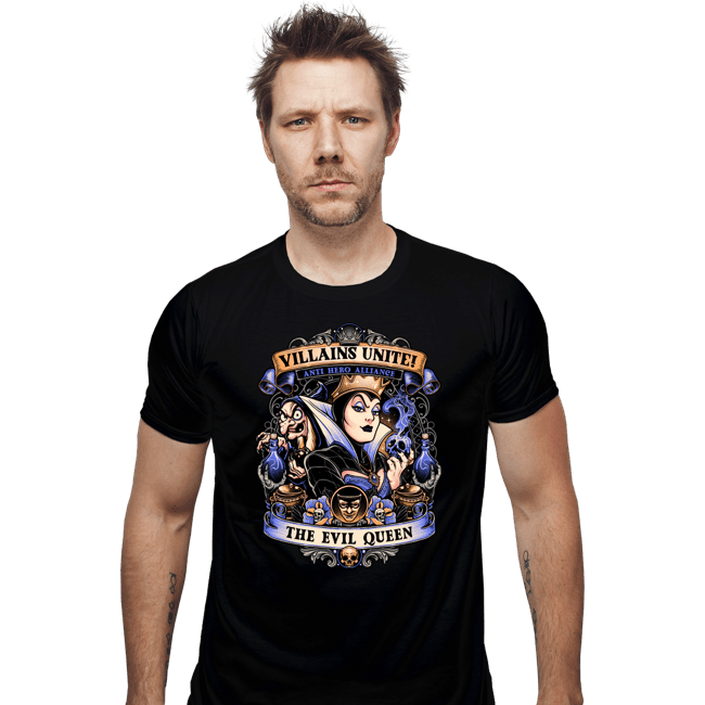 Daily_Deal_Shirts Fitted Shirts, Mens / Small / Black Villains Unite Evil Queen
