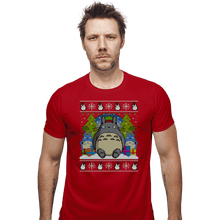 Load image into Gallery viewer, Secret_Shirts Fitted Shirts, Mens / Small / Red Festive Forest Fun
