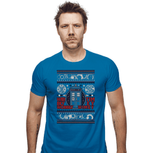 Load image into Gallery viewer, Shirts Fitted Shirts, Mens / Small / Sapphire Timey Wimey Christmas
