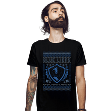 Load image into Gallery viewer, Shirts Fitted Shirts, Mens / Small / Black Blue Lions
