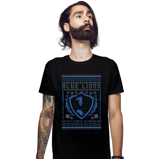 Shirts Fitted Shirts, Mens / Small / Black Blue Lions
