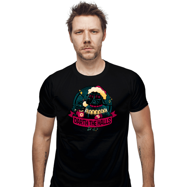 Daily_Deal_Shirts Fitted Shirts, Mens / Small / Black Darth The Halls
