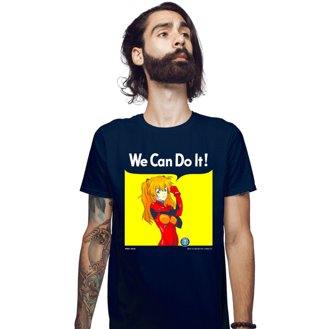Shirts Fitted Shirts, Mens / Small / Navy We Can Do It Shinji