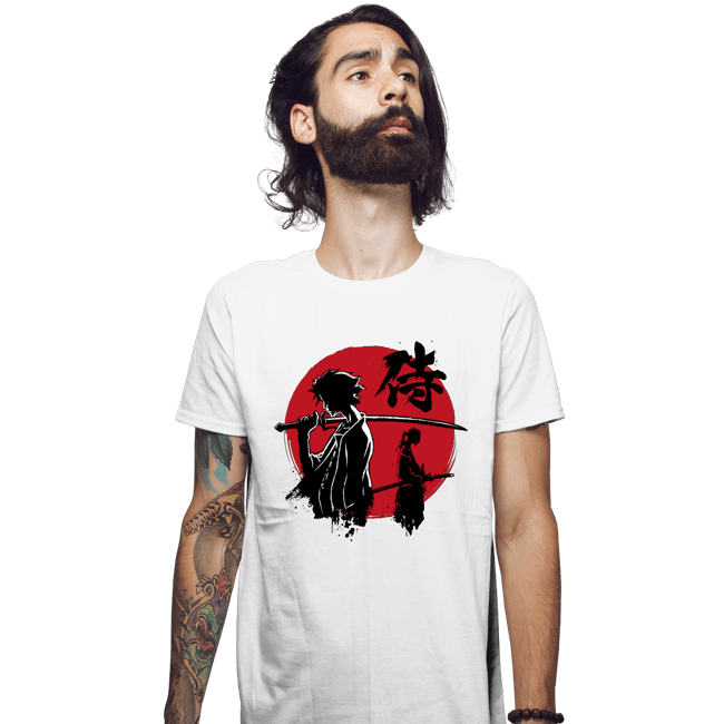 Daily_Deal_Shirts Fitted Shirts, Mens / Small / White Mugen And Jin Sumi-e