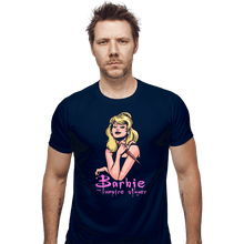 Load image into Gallery viewer, Daily_Deal_Shirts Fitted Shirts, Mens / Small / Navy Barbie The Vampire Slayer

