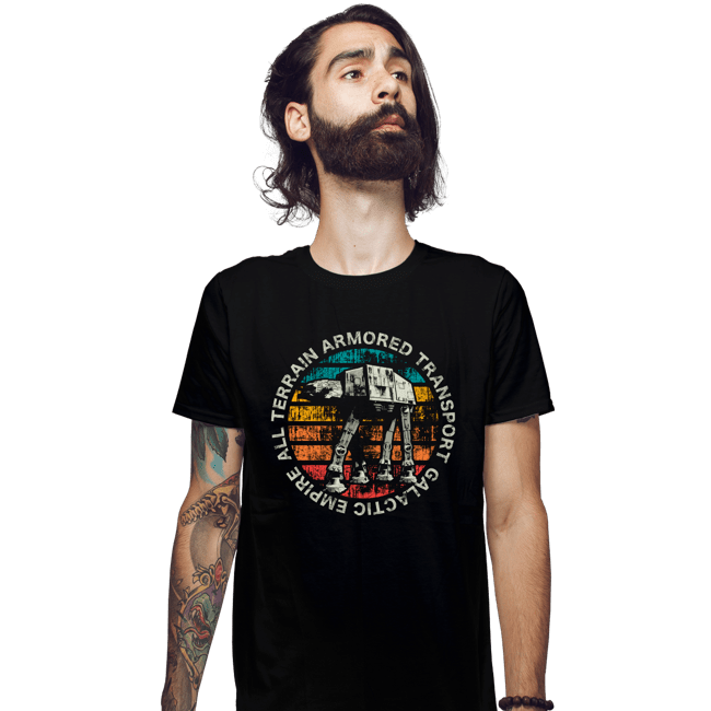Shirts Fitted Shirts, Mens / Small / Black Retro AT-AT Sun