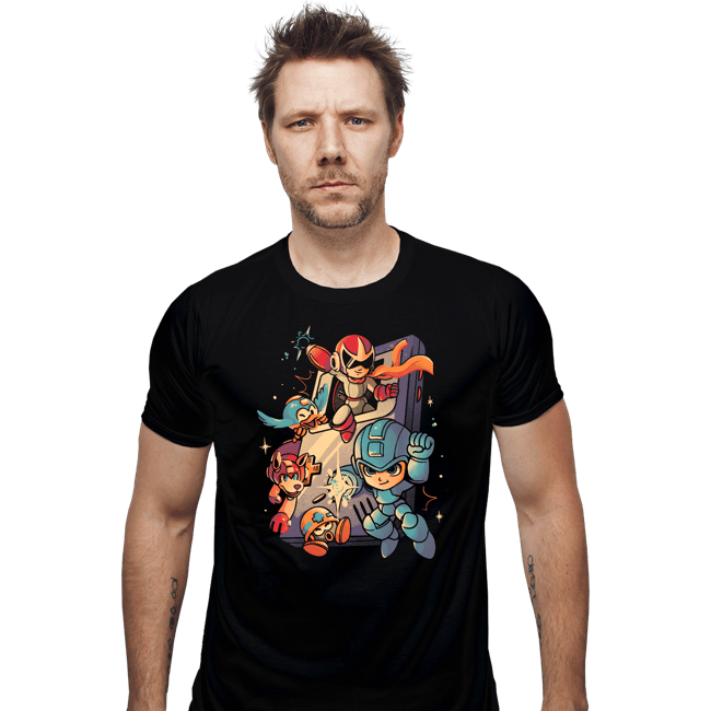 Daily_Deal_Shirts Fitted Shirts, Mens / Small / Black Mega Console