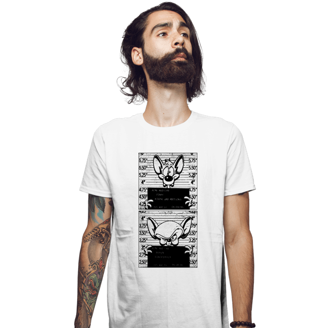 Secret_Shirts Fitted Shirts, Mens / Small / White Pinky And Brain Mugshot