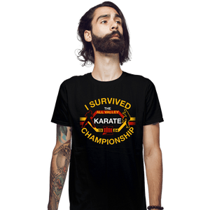 Daily_Deal_Shirts Fitted Shirts, Mens / Small / Black I Survived All Valley Karate