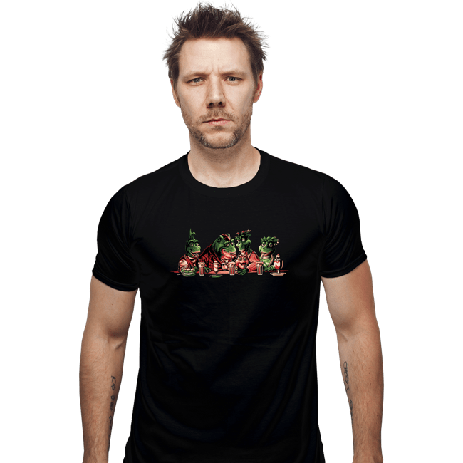 Daily_Deal_Shirts Fitted Shirts, Mens / Small / Black Dinosaurs