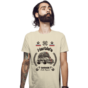 Shirts Fitted Shirts, Mens / Small / Sand Herbie's Garage Auto Repair