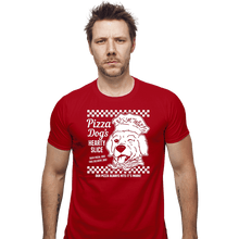 Load image into Gallery viewer, Daily_Deal_Shirts Fitted Shirts, Mens / Small / Red Pizza Dog
