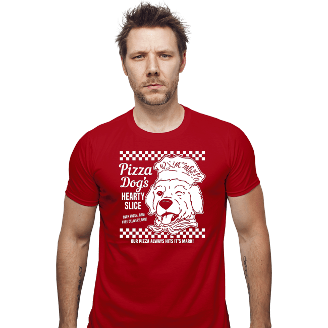 Daily_Deal_Shirts Fitted Shirts, Mens / Small / Red Pizza Dog