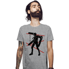 Load image into Gallery viewer, Shirts Fitted Shirts, Mens / Small / Sports Grey Crimson Chainsaw
