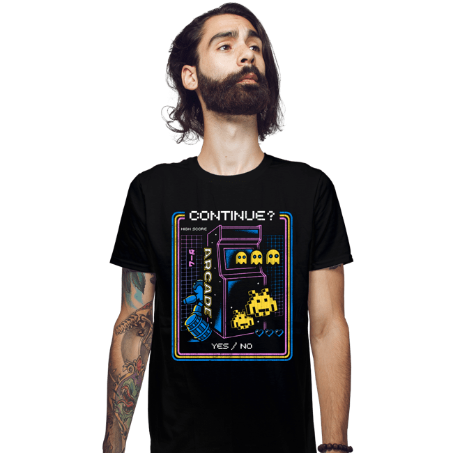 Shirts Fitted Shirts, Mens / Small / Black Retro Arcade