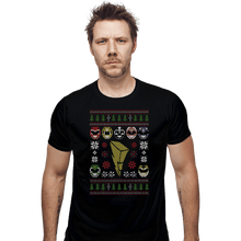 Load image into Gallery viewer, Shirts Fitted Shirts, Mens / Small / Black Mighty Morphin Christmas
