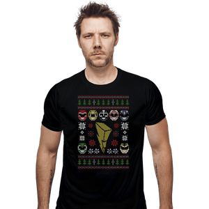Shirts Fitted Shirts, Mens / Small / Black Mighty Morphin Christmas