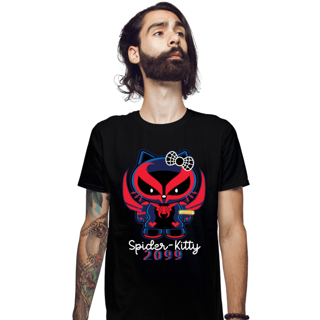 Secret_Shirts Fitted Shirts, Mens / Small / Black Spider Kitty 2099