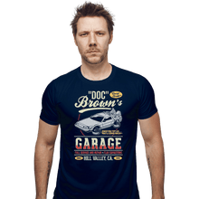 Load image into Gallery viewer, Shirts Fitted Shirts, Mens / Small / Navy Doc Brown&#39;s Garage
