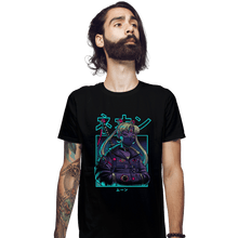 Load image into Gallery viewer, Shirts Fitted Shirts, Mens / Small / Black Neon Moon
