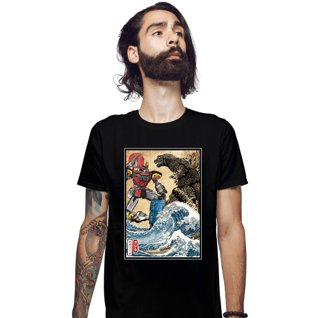 Daily_Deal_Shirts Fitted Shirts, Mens / Small / Black King of the Monsters vs Megazord