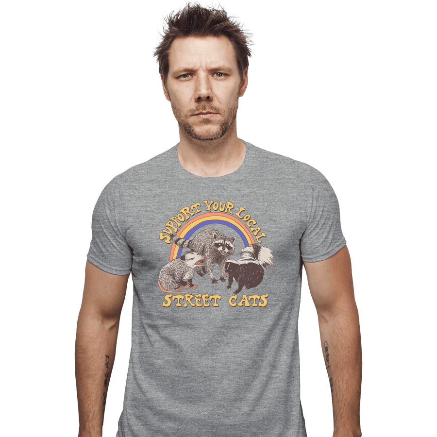 Shirts Fitted Shirts, Mens / Small / Sports Grey Street Cats