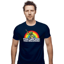 Load image into Gallery viewer, Daily_Deal_Shirts Fitted Shirts, Mens / Small / Navy Rainbow Connection
